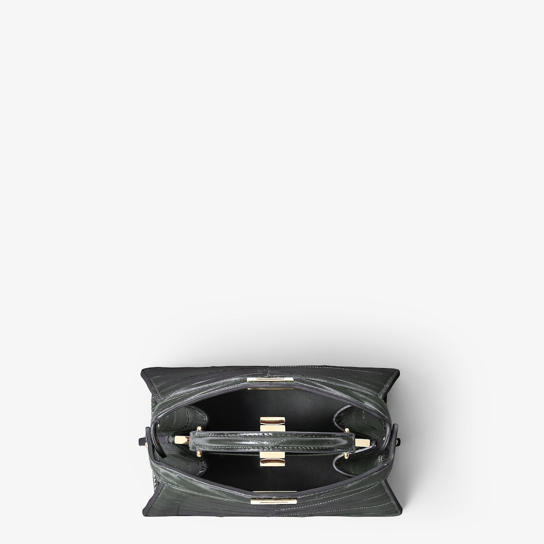 FENDI Peekaboo ISeeU Petite Forest green inlaid hagfish leather bag - Image 2